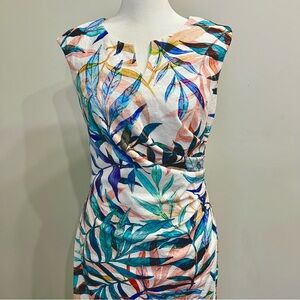 Adrianna Papell Floral Ruched Midi Dress.